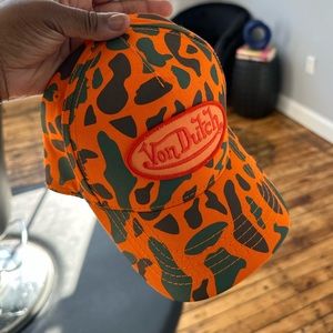 Orange Army Fatigue Von Dutch Trucker Hat